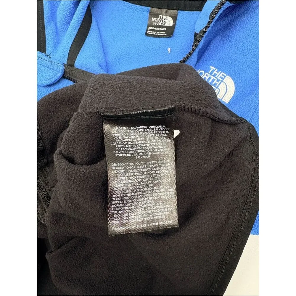 The North Face Kids Blue and Black Hooded Fleece Jacket